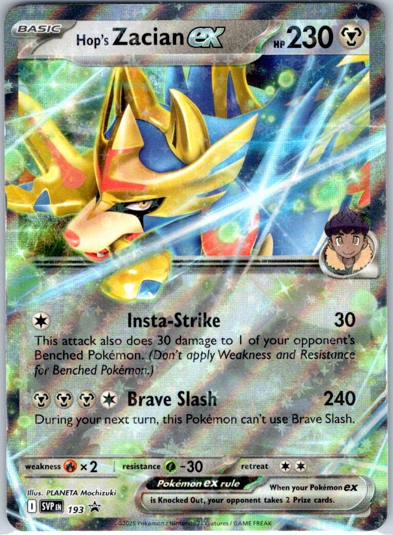 Hop's Zacian ex SVP193 Black Star Promos Scarlet & Violet Holo Pokémon 2025 NM