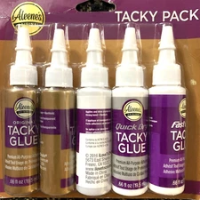 Aleene's   5/Pkg-.66oz Clear Gel, Quick Dry, Fast Grab Try Me Size Tacky Pack