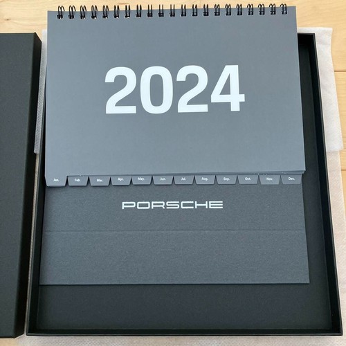 Porsche Desk Top Monthly Calendar 2024 Year Customer VIP Gift Novelty Japan - Picture 1 of 3