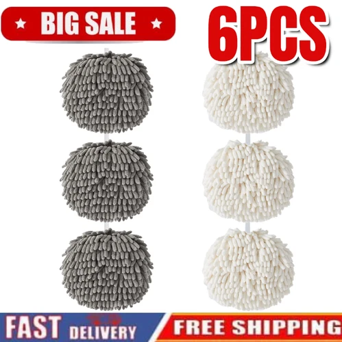 6 Pcs Soft Absorbent Microfiber Towels Ball Gadgets for Home/Kitchen/Bathroom