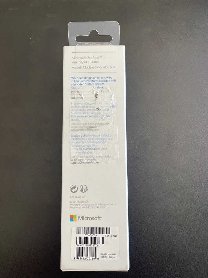 Caneta Microsoft Surface Stylus 1776 nova em folha na caixa lacrada - Imagem 2 de 3