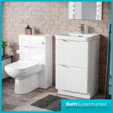 Bathroom Bali Vanity Unit Basin Storage Cabinet Toilet WC Furniture White-Modern