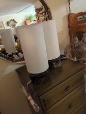 Reduced: Faux Marble Mini Table Lamps Pair, M...