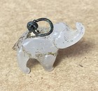 Vintage 1890-1930's Grey Translucent Czech Glass Cracker Jack Elephant Charm! — photo 1