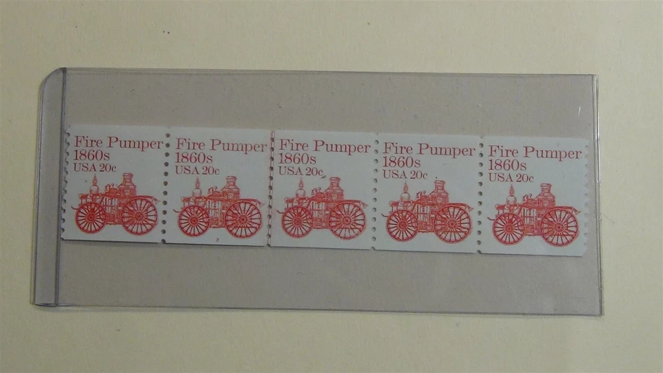 Stampsweis USA Rarest Plate strip of 1908 pl #2 LP pumper stamp high value - Image 2 of 4