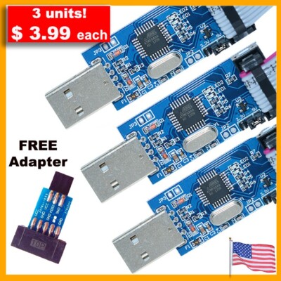 3 units-USBASP USBISP 3.3V-5V AVR Programmer for Arduino ATMEGA8 ATMEGA128 ATiny