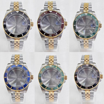 40MM Watch Case Inter-gold Strap + Bezel Sapphire Glass for NH35/36/4R Movement