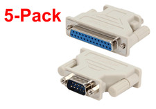 5-Pack DB9 9 Pin Male to DB25 25 Pin Female Adapter DB9M to DB25F 