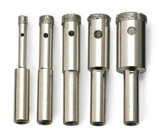 5PC 1/4" Dr. Diamond Dust Hole Saw Set | 5/32” - 1/2" Glass Ceramics