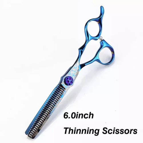 HAIR CUTTING SCISSORS BLUE DAMASCUS PATTERN 6.0'' 440C HAIRDRESSING SCISSORS SET - Picture 3 of 5
