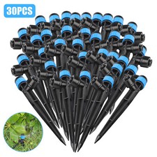 30Pcs 360° Drip Irrigation Emitter 1/4" Connect Garden Dripper Watering System