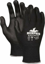 MCR Safety Size L/9, Aramid Cut Resistant Gloves, Palm & Fingers Nitrile Coated