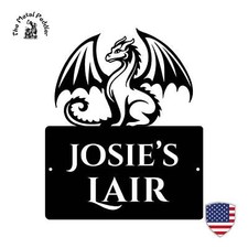 Custom Graceful Dragon Name Sign โ Fantasy Room Decor | Made in USA