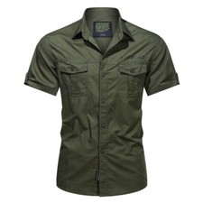 New Mens Military Short Sleeves Shirts Air Force Army Cotton Camisas Shirts Tops