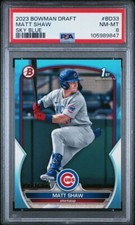 2023 Bowman Draft Matt Shaw Sky Blue Paper PSA 8