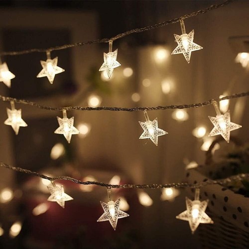 Ramadan 100 LED Star String Lights, 33FT Plug in Fairy String Lights Waterp