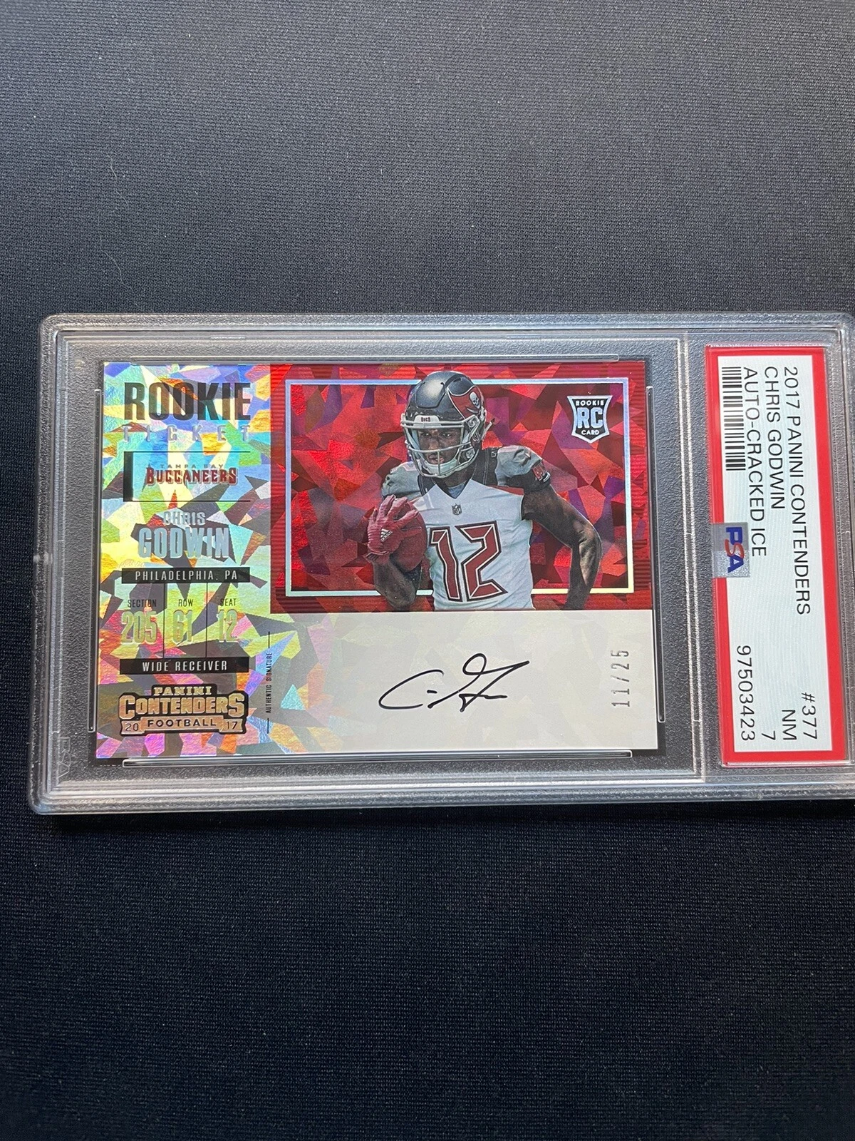 Chris Godwin Panini Contenders #377 Autograph-Cracked Ice