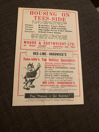 1966 Middlesbrough V Oldham Athletic Football Programme - Picture 2 of 3