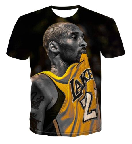 Men's T-Shirt Size Large Kobe Bryant Tribute 3D Short Sleeve T-Shirt