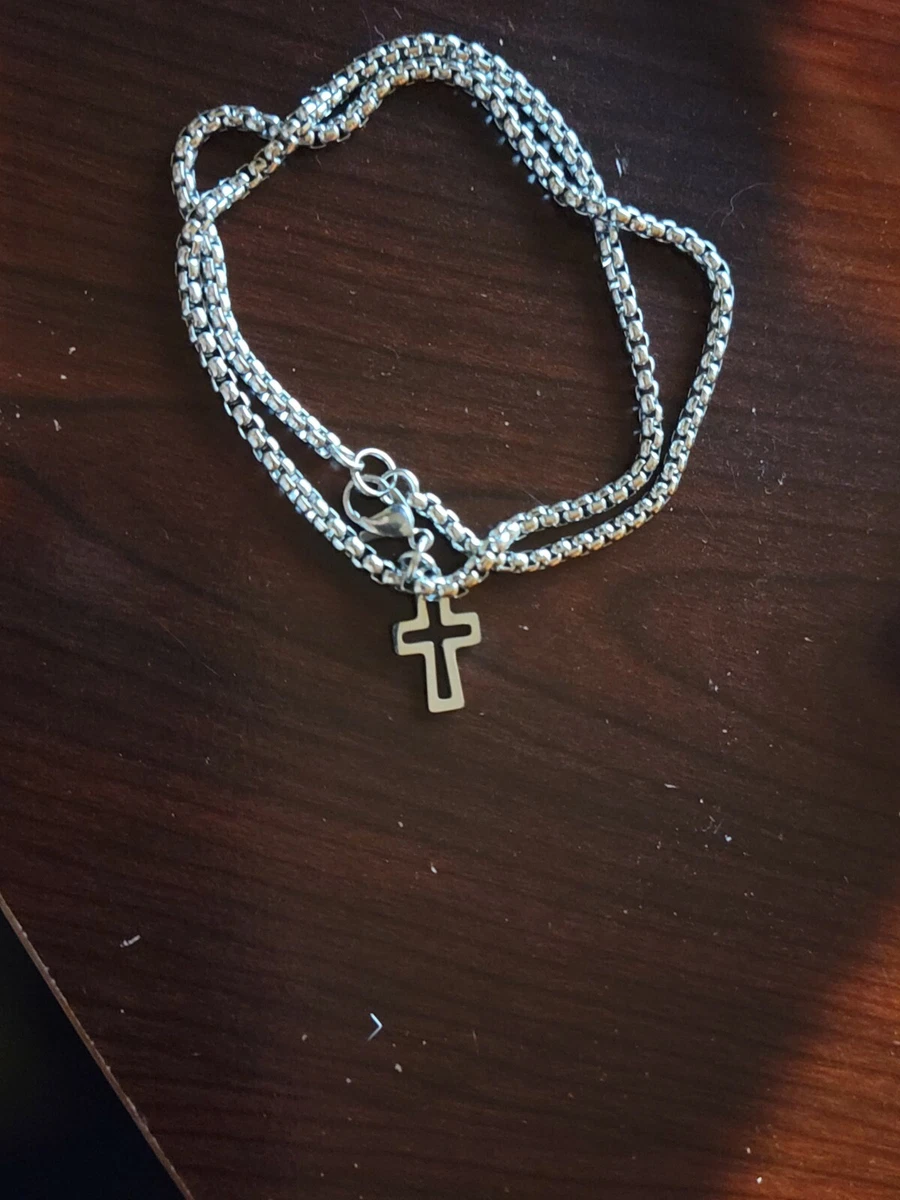 Rolo Chain Bracelet with Cross Charm eBay