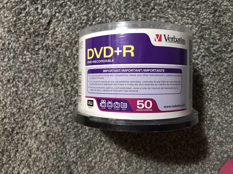 Verbatim DVD+R Discs   4.7GB  16x  50/Pack   120 min video  New & Factory Sealed - Image 2 of 4