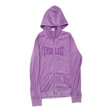 Vintage Everlast Velour Track Jacket - Large Purple Cotton