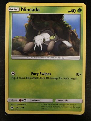 pokemon lost thunder card list price Nincada 29/214 - Common Pokemon Card - Lost Thunder Set (2018) - NM