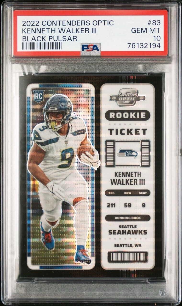 Kenneth Walker III Panini Contenders Optic #83 Black Pulsar