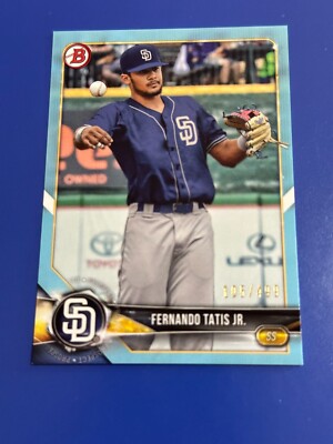 Tatis Jr. Blue 2018 Bowman Prospects Fernando Tatis Jr Sky Blue #BP114 /499 - PADRES ...