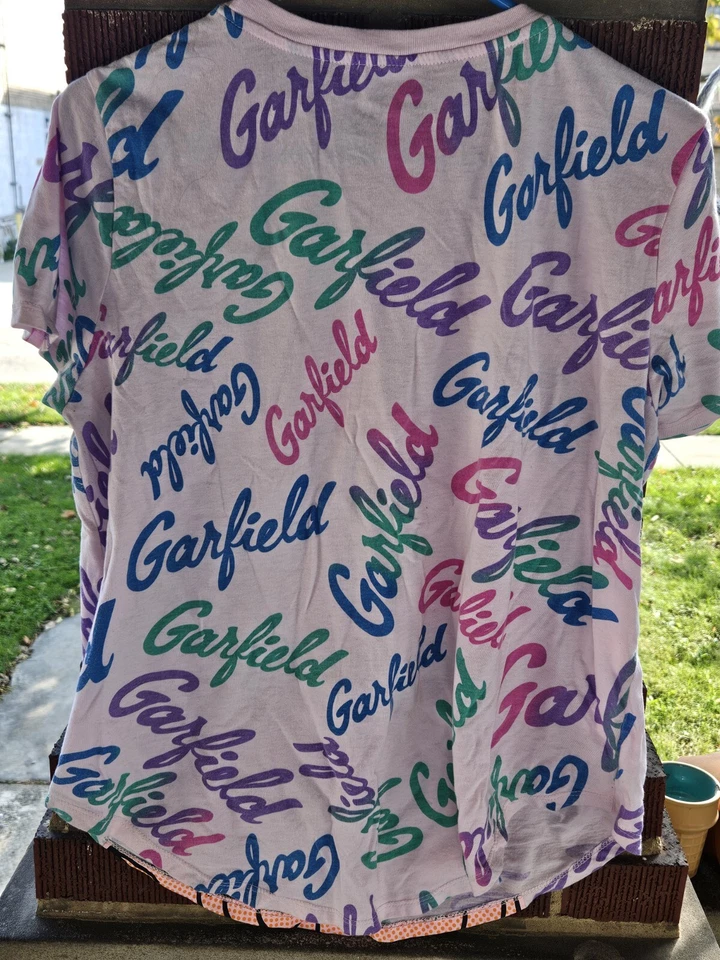 Camisa Garfield Mujer XXL 2XL Juniors (19) Colorida Manga Corta Mezcla Algodón  Foto 4 de 4