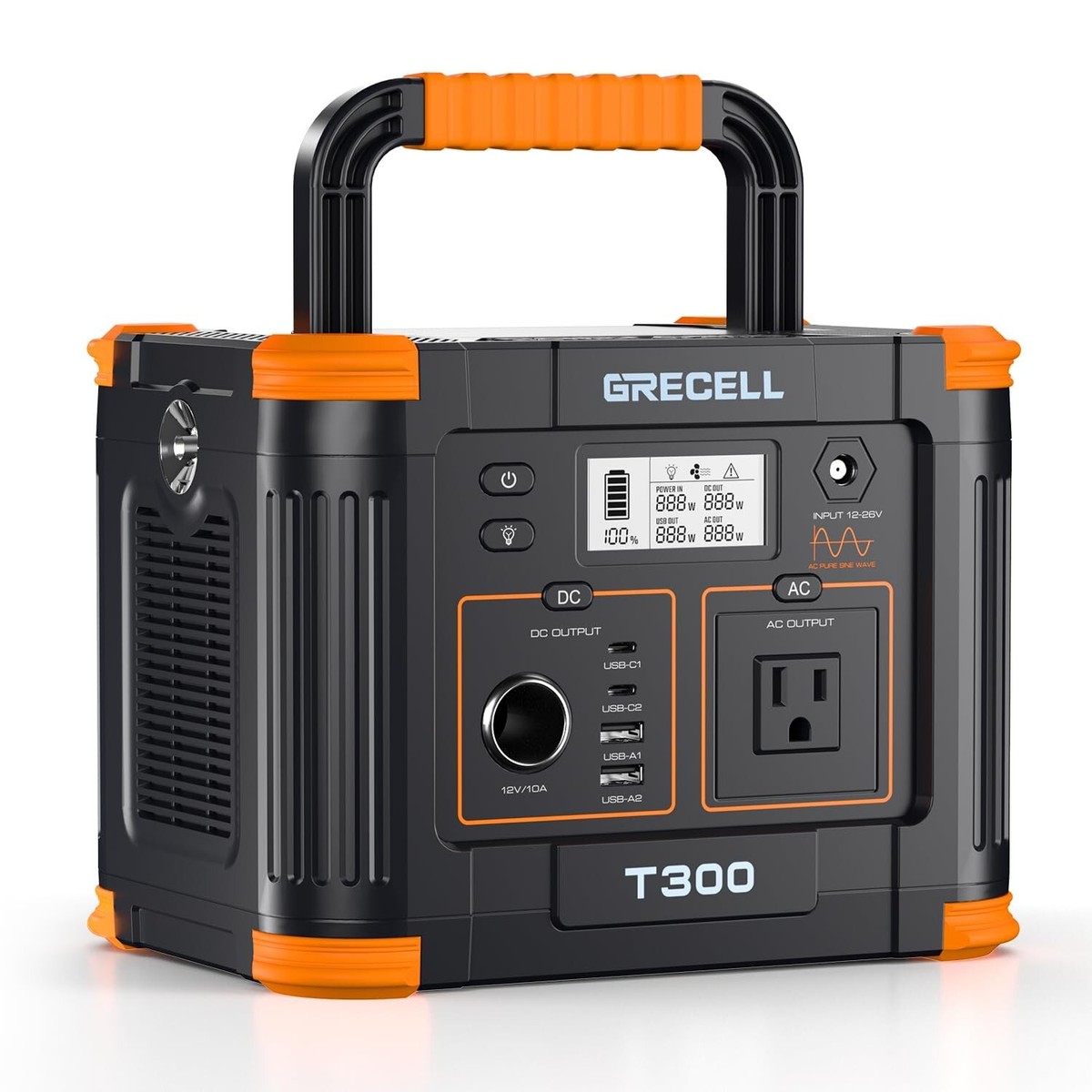 Portable Power Station 300W (Peak 600W), GRECELL 230.88Wh Solar