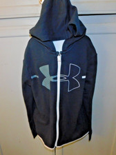 Under Armour fleece black/white full zip pullover youth M loose fit