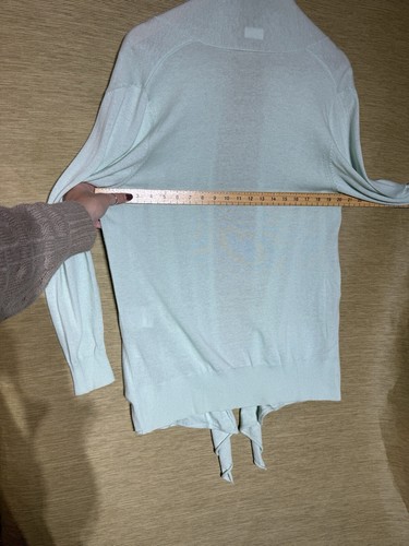 Madeleine Cardigan Womens Size 18 20 Light Blue Wool Blend Longline Edge to Edge - Picture 6 of 10