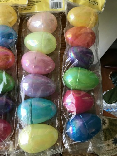 6 Packages of Plastic Easter Eggs Light And Darker Pastels New In Package - 第 4/5 張圖片