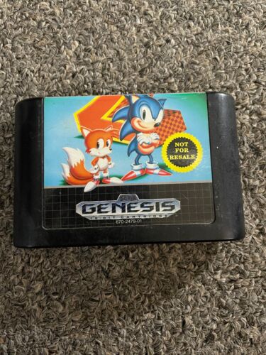 Sonic the Hedgehog 2 16Bit Sega Genesis Game Cartridge Plastic Case NOT Included