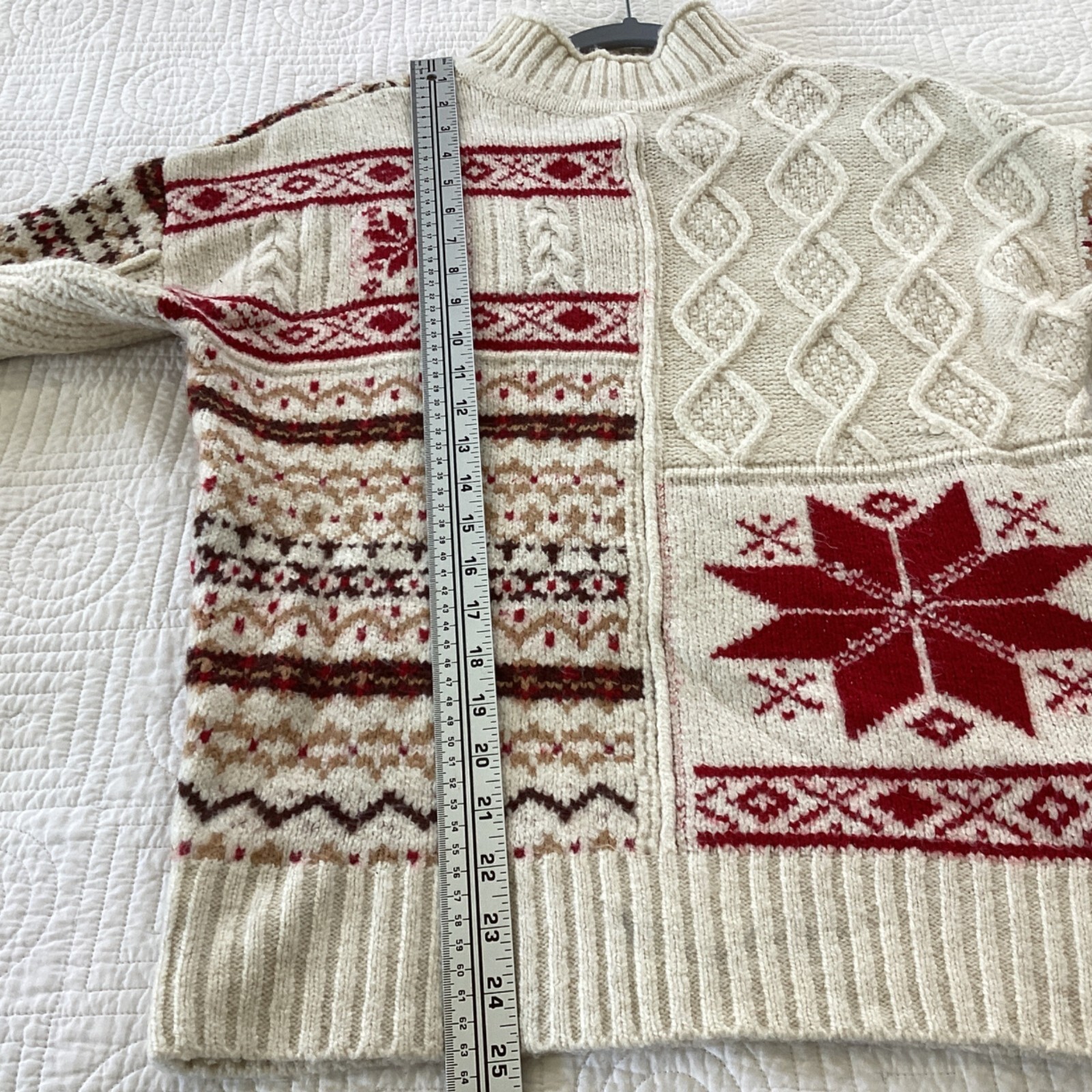 American Eagle Nordic multi-pattern Sweater size … - image 8