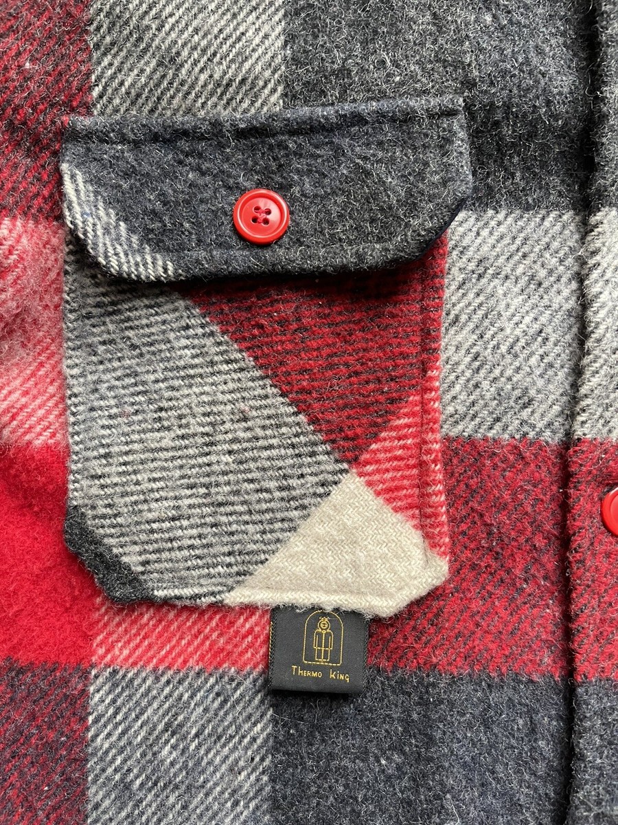 ジャケット・アウター 60s- winter king check wool jacket Vintage Winter King Wool Shirt Jacket Size Medium Red Plaid