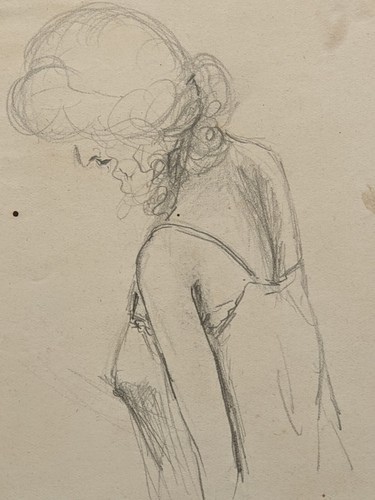 Original French pencil drawing signed by Bieler Type Juif study of woman 1930 - Picture 16 of 20
