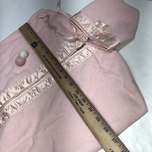 Vintage Quiltex Baby Wimpelsack weich rosa Fleece Reißverschluss vorne rosa Band zum Binden* - Bild 8 von 10