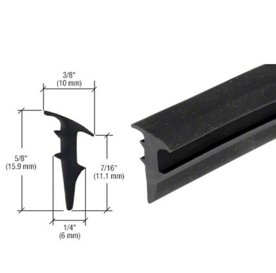 CRL RG12100 Black 1/2'' Roll-In Glazing Gasket - 100 ft Roll