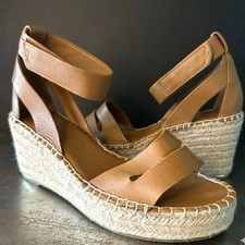 Sandalias de cuña Franco Sarto 9 alpargatas minimalistas boho chic informales marrón callia