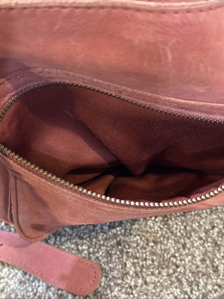 Bolso Bandolera C&C CALIFORNIA Rojo Cuero Genuino Correa Bolsillos Años 90 Foto 3 de 4