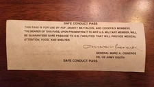 Operation Just Cause Safe Conduct Pass Leaflet 1989 Panama Military Collectible