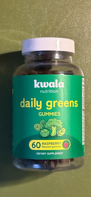 Kwala Nutrition Daily Greens Gummies to Boost Energy 60 Raspberry Exp 12/2026