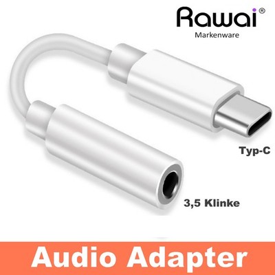 USB Typ C zu 3,5 mm Klinke AUX Kopfhörer Adapter neu Xiaomi Huawei GUT Kompakt