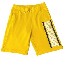 Abercrombie Kids Spell Out Sweat Shorts Kids Size 15-16 Yellow Sporty Athleisure