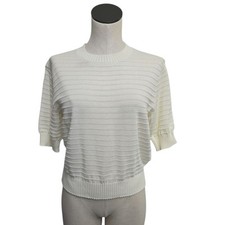 NWT Madewell Textural Stitch Cotton Sweater Lighthouse Size Medium NU542 Flaw 