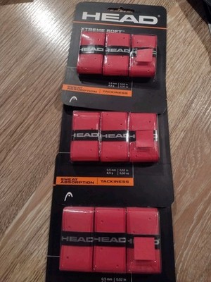 Lot Of 3 HEAD Xtreme Soft Red Racquet Over grip Tennis Racquet Grip Tape