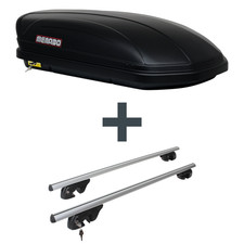 Dachbox Menabo Marathon 320 + Dachträger Menabo Sherman für Audi A4 Avant 8D/B5