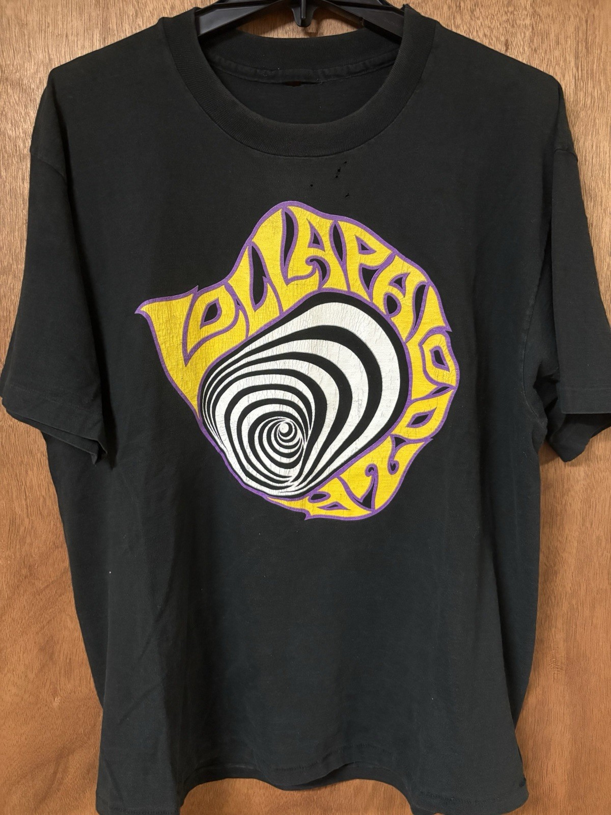 Camiseta negra vintage rara 1992 Lollapalooza Red Hot Peppers Pearl Jam para hombre XL